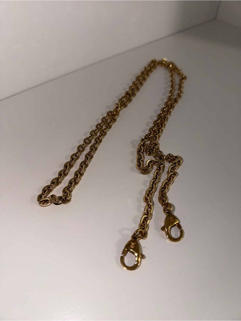 Louis Vuitton Gold-Tone Double Chain with Lobster Clasps